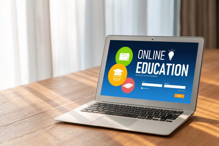 Laptop with online education